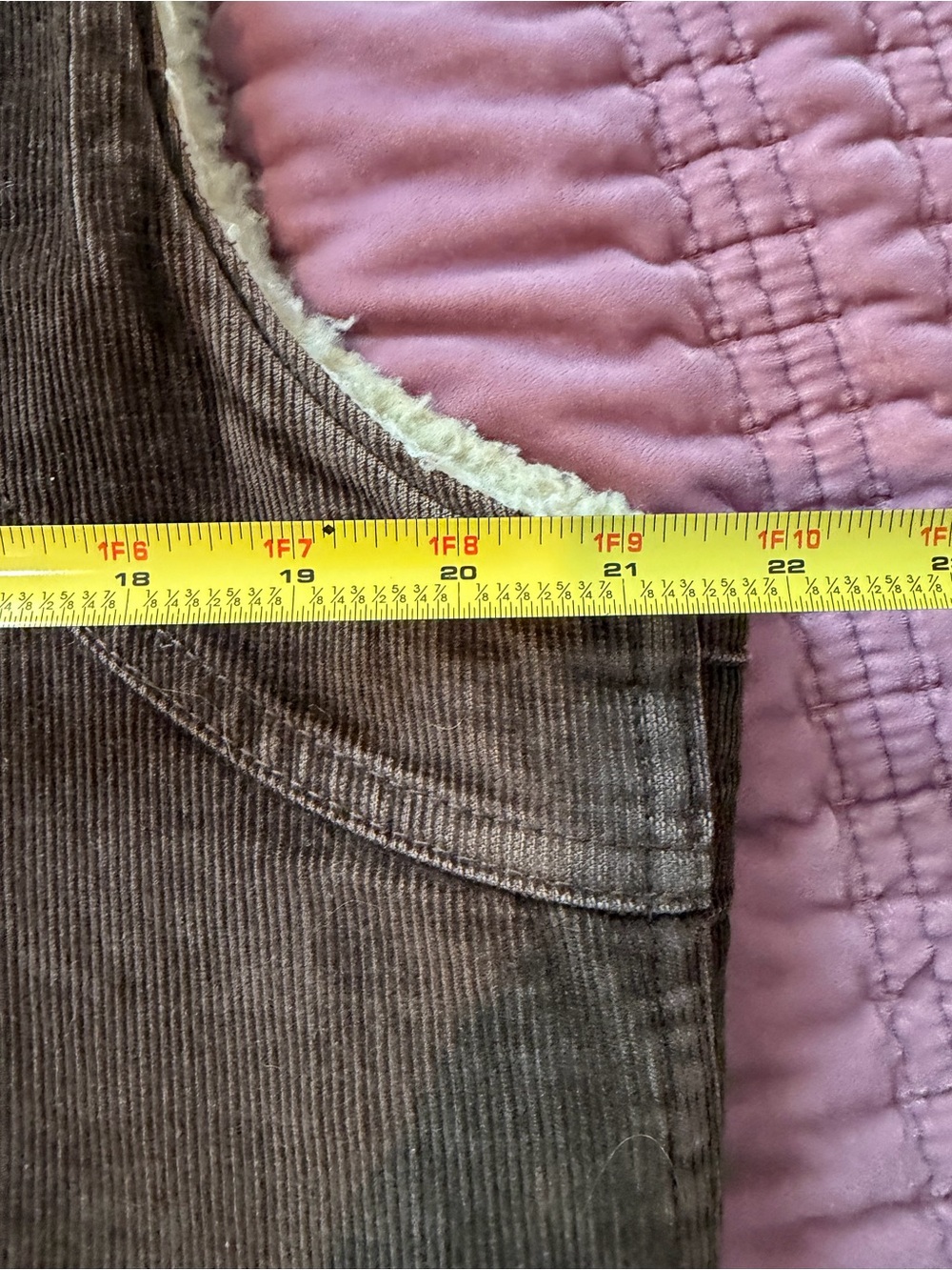 Big Smith Western Outerwear Vest Vintage 70s Mens XL Corduroy Sherpa Lined - Picture 9 of 10